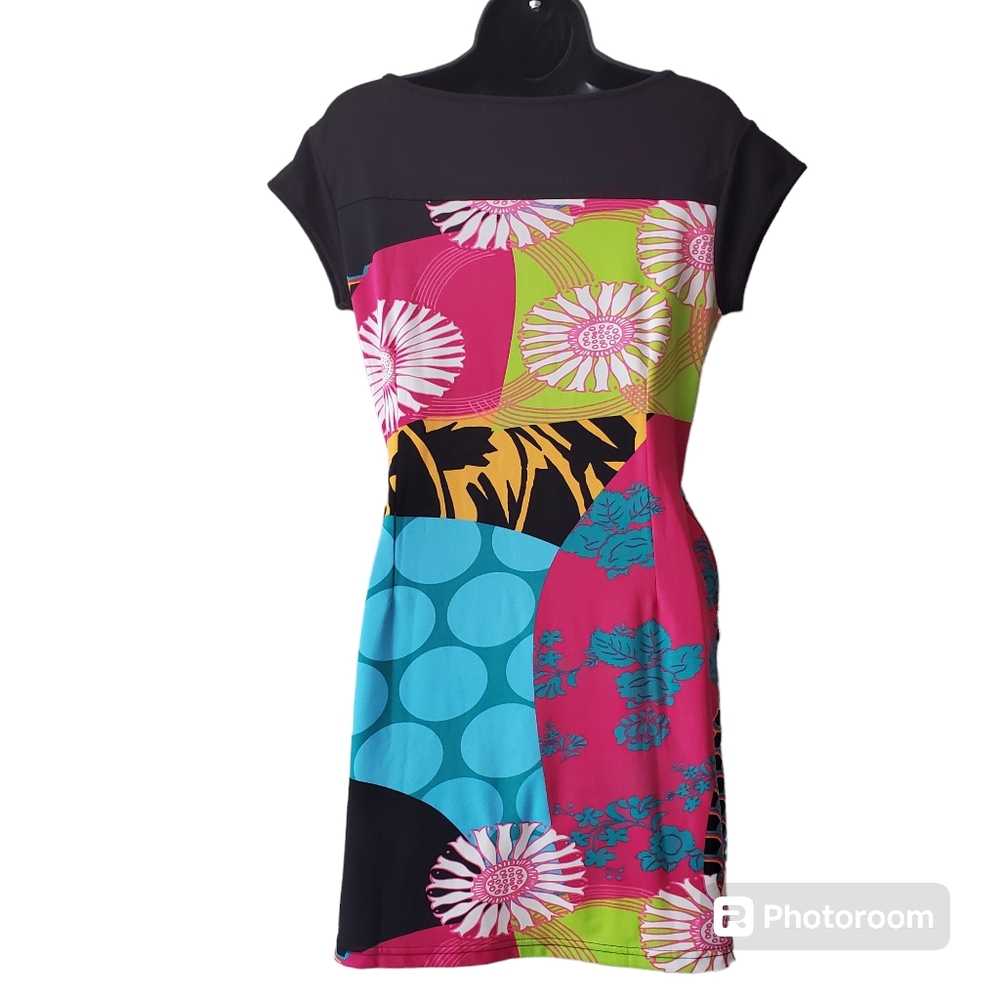 Tracy Negoshian colorful abstract dress small - Picture 3 of 9